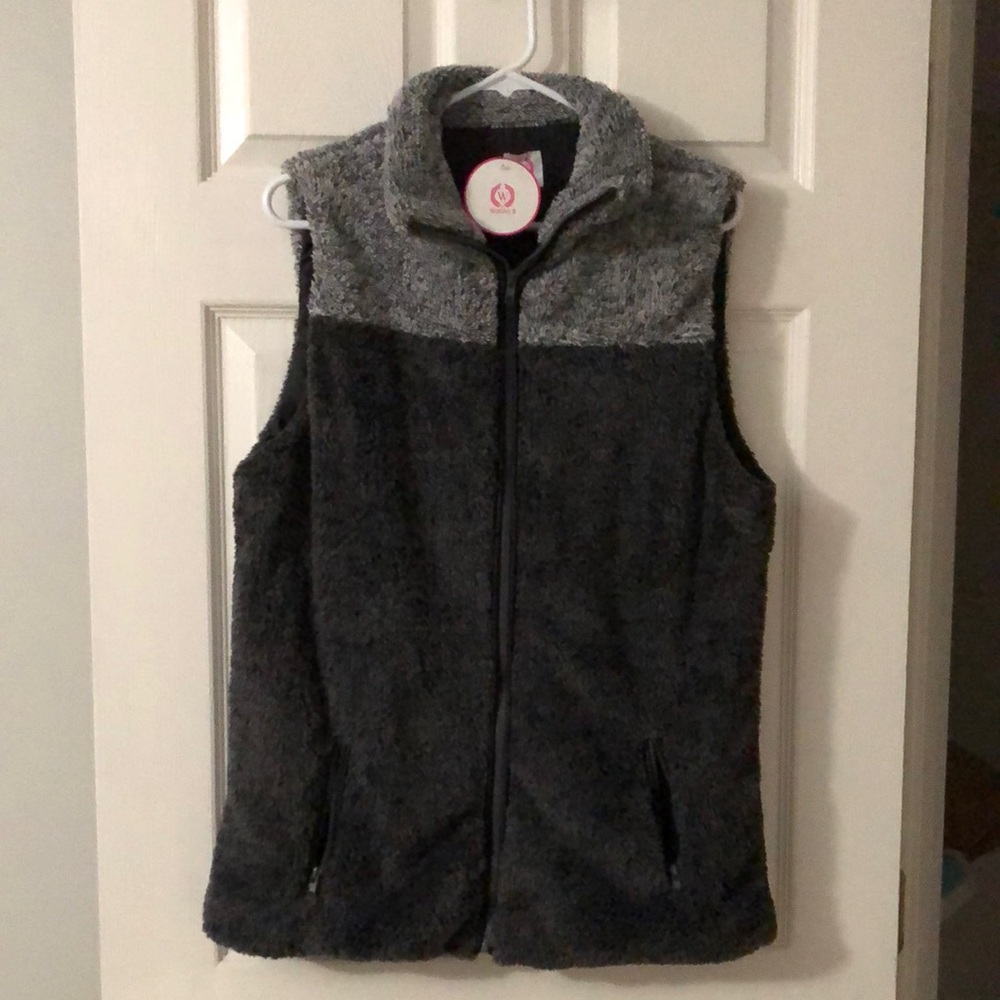 Sherpa Fleece Vest - Gray